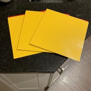 Three 10x10 adhesive Lego maker bases